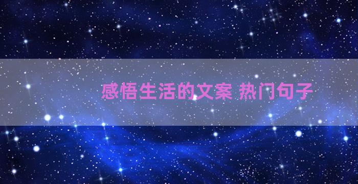 感悟生活的文案 热门句子